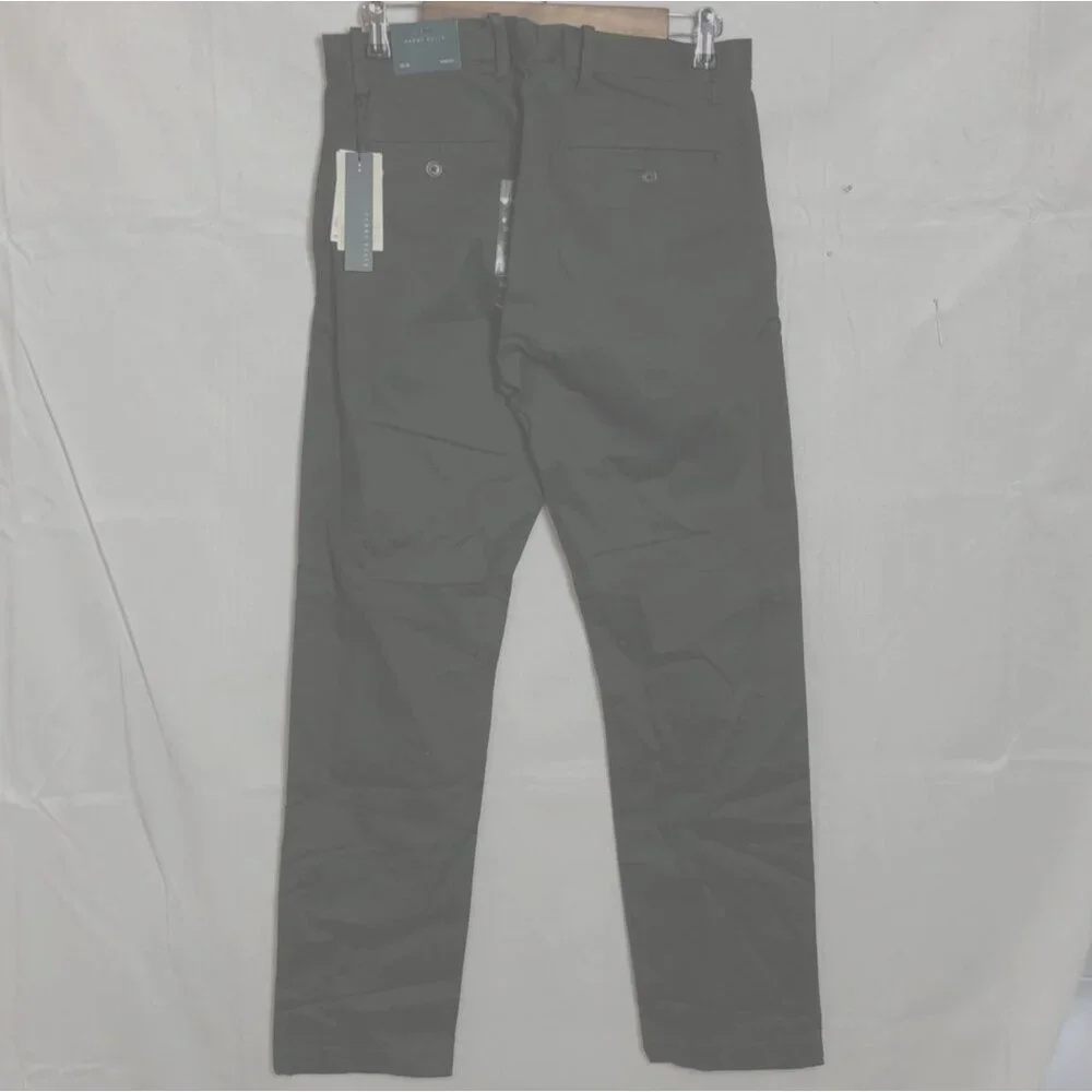 Perry Ellis Mens Stretch Olive Green Chino Pants 30x30 Slim Fit NWT - Picture 5 of 6